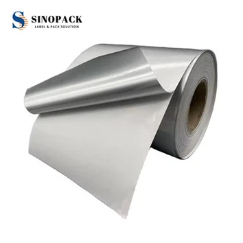 Самоклеящийся глянцевый серебристый полиэстеровый винил